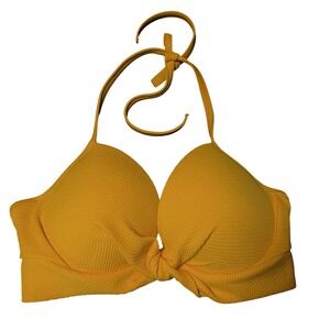 Shade & Shore Women's 36C Golden‎ Yellow Bikini Top Lined Underwire